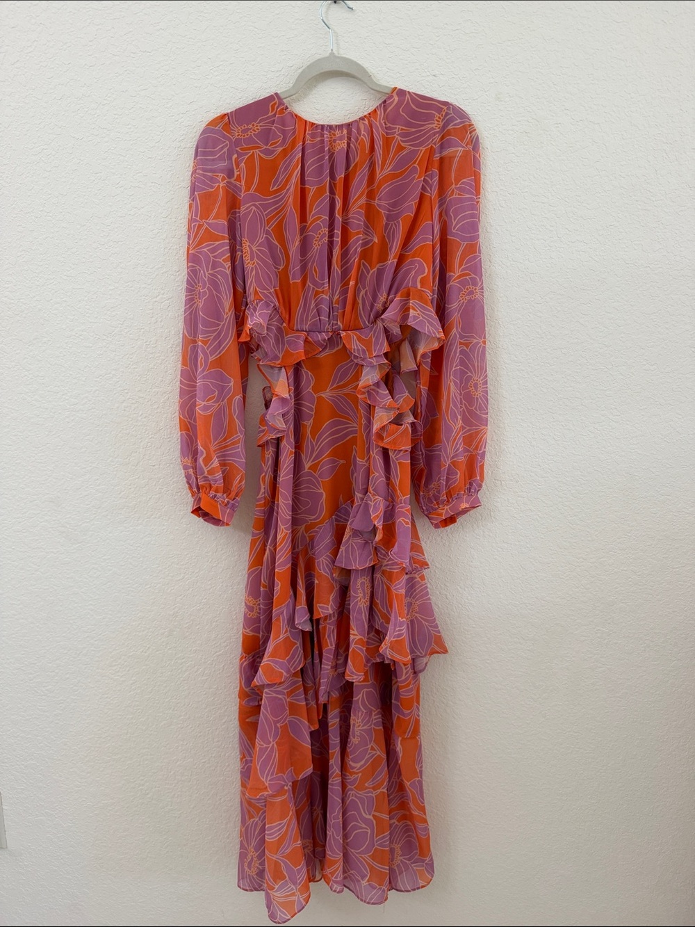 Vici Pink and Orange Floral Ruffle Maxi Dress - Picture 4 of 5